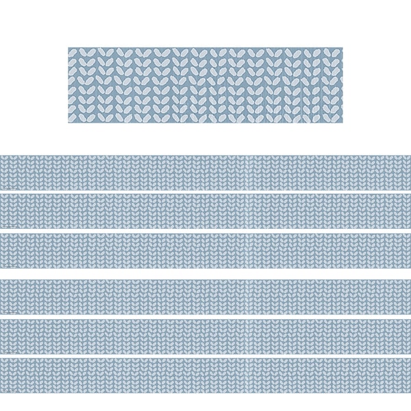 Teacher Created Resources Classroom Cottage Blue Petals Straight Border Trim, 72PK 6777 - main